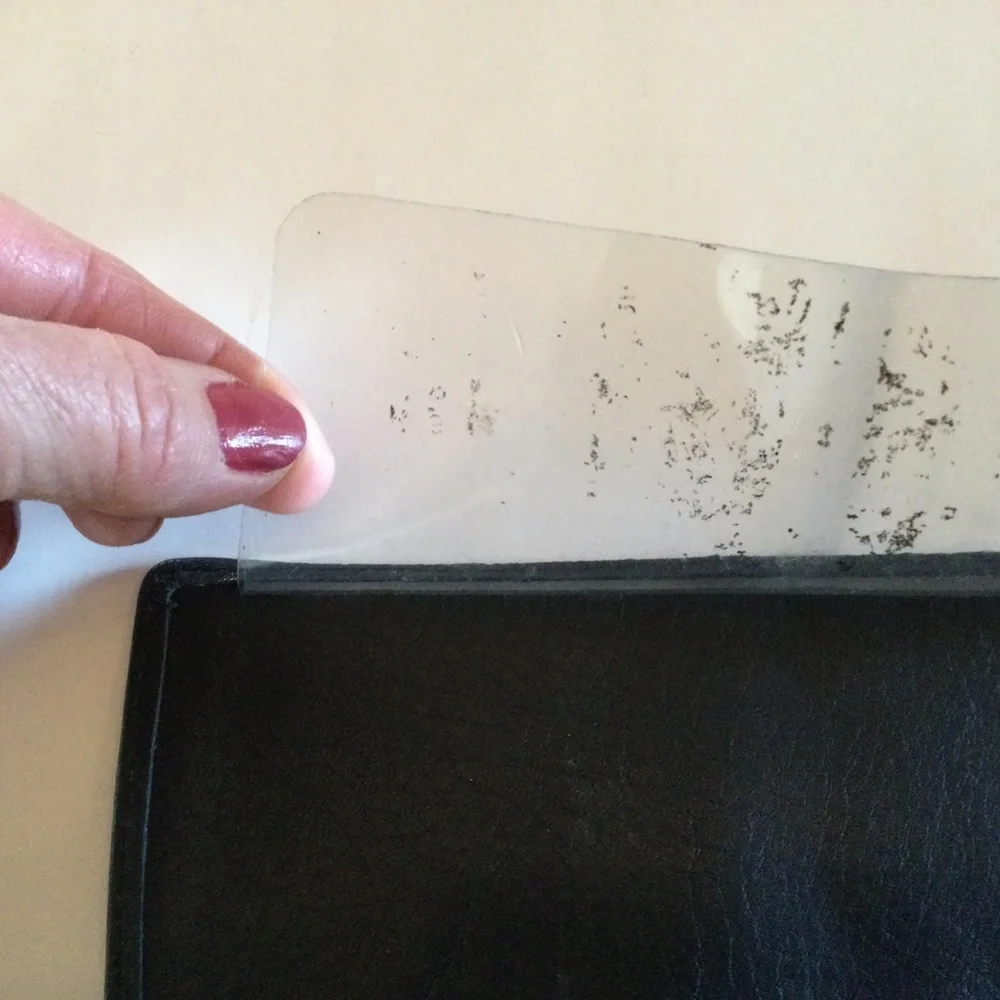 Fossil Black Genuine Leather Wallet Clutch Billfold Zip Area